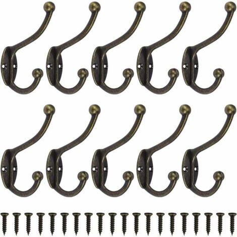 Tigrezy Retro Wandgarderobenhaken Vintage Metall Türhaken für Badezimmer Küche Schlafzimmer Eingangsbereich 10 Stück Bronze (1/5)