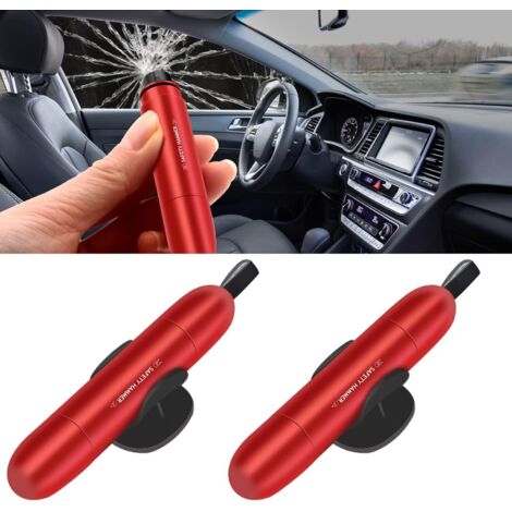 Martello rompivetro 2 in 1, tagliacinture di sicurezza e martelli rompivetro di emergenza, martelli di salvataggio per auto, confezione da 2 (1/5)