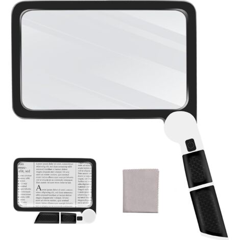 Lente D'Ingrandimento 5X Con Luce LED 48 Dimmerabili – Portatile Pieghevole, Antiriflesso, Per Anziani E Lettura