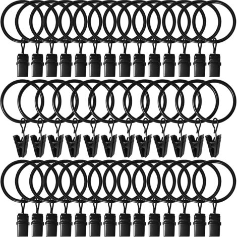 CONFEZIONE DA 20 Anelli Per Tende Neri 28 Mm NUOVI - Foto 8