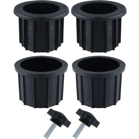 RichVibe Set Da 3 Pezzi Per Foro Ombrellone Da Tavolo – Anello, Tappo E Inserto In Plastica Resistente (Nero/Trasparente) - 3