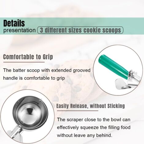 Set di cucchiai per biscotti - Piccolo/1 cucchiaio, Medio/2 cucchiaio