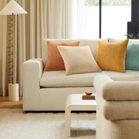 Set di 2 cuscini Decorativi in Cotone Giallo con Motivi Geometrici 45 x 45 cm Cl