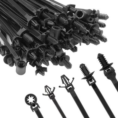 Set Di Fascette Stringicavi Adesive Resistenti - Nero E Bianco