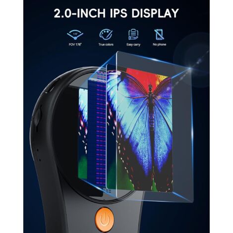 USCAMEL Microscopio Digitale Portatile per Bambini: 1000x ingrandimento, schermo HD da 2 pollici, connessione USB, Attrezzo educativo microscopio portatile per bambini età 7-12 anni (Viola