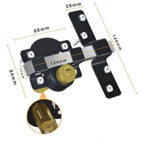 Lucchetto Di Sicurezza 94 mm in Acciaio Temprato Con 5 Chiavi Punzonate Reversibili