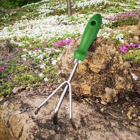Garden Guru - Rastrello per coltivatore a mano, in acciaio di grado militare, resistente alla ruggine, 5 denti, manico in legno, ideale per terreni polverizzati e aerati
