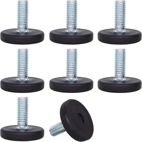 Sourcingmap 4 Piedini Regolabili M8 25x25mm Per Mobili, Elettrodomestici, Antigraffio