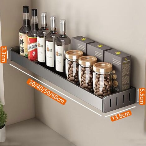 Mensola Portaspezie Avilia In Bambù E Metallo - Organizzatore Multifunzionale 36x15.5x15.5 Cm, Elegante E Robusto Per Cucina E Studio