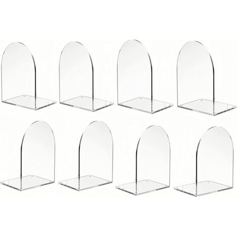 8 sujetalibros acrílicos resistentes, organizador de escritorio transparente para dormitorio, biblioteca, estudio, escuela y oficina.