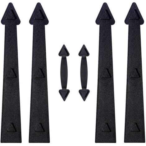 Kit de herrajes decorativos para puerta de garaje magnética, bisagras y manijas decorativas, color negro