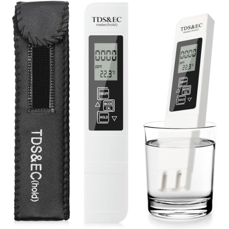 Probador de calidad del agua, medidor LCD digital 3 en 1 con funciones de TDS, CE y temperatura, para pruebas precisas de la calidad del agua potable, piscinas y acuarios.