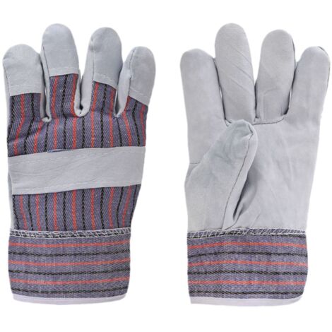 Pack de 5 pares de guantes de trabajo de piel de vacuno con palma de ante, calidad premium (1/4)