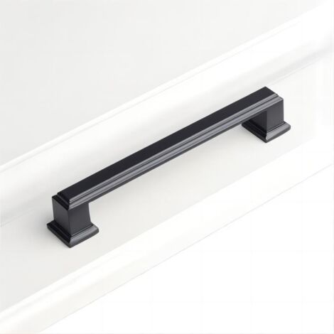 Paquete de 5 tiradores para gabinetes de cocina, color negro mate, de 5 pulgadas (128 mm) con centro de orificio, herrajes para gabinetes, manijas de cocina para gabinetes, manijas para gabinetes, tir (1/3)