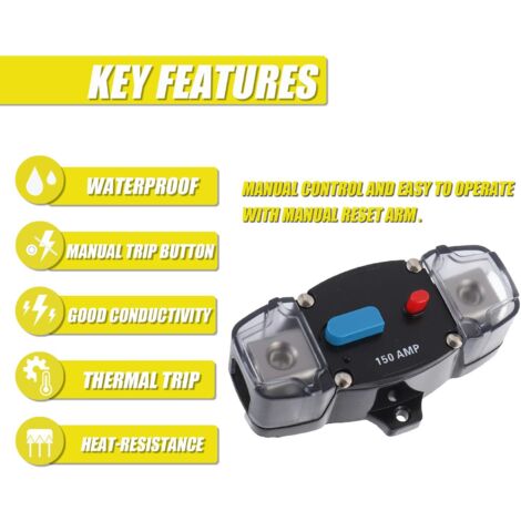 Disyuntor 10 AMP De Reinicio Automático Para Coche, Caravana, Barco – Fusible Doble De 12V