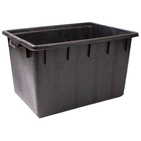 Secchio Rettangolare in Plastica Nero, Dimensioni 150x80x63 cm, Modello ICS - 2