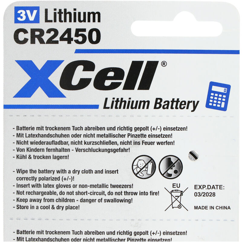 Varta CR2450 Lithium Knopfzelle 3V Batterie 5er Bulk