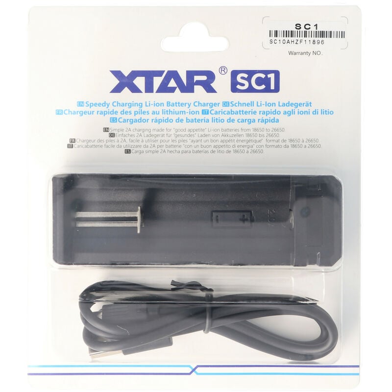 Xtar SC1 Schnell-Ladegerät für Li-Ionen Akkus 18350 18650 20700 21700 26650 usw. 