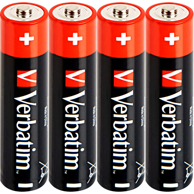 Alkaline, Shrinkwrap Batterie Micro, AAA, (4- 1.5V Verbatim Pack) Premium, LR03,
