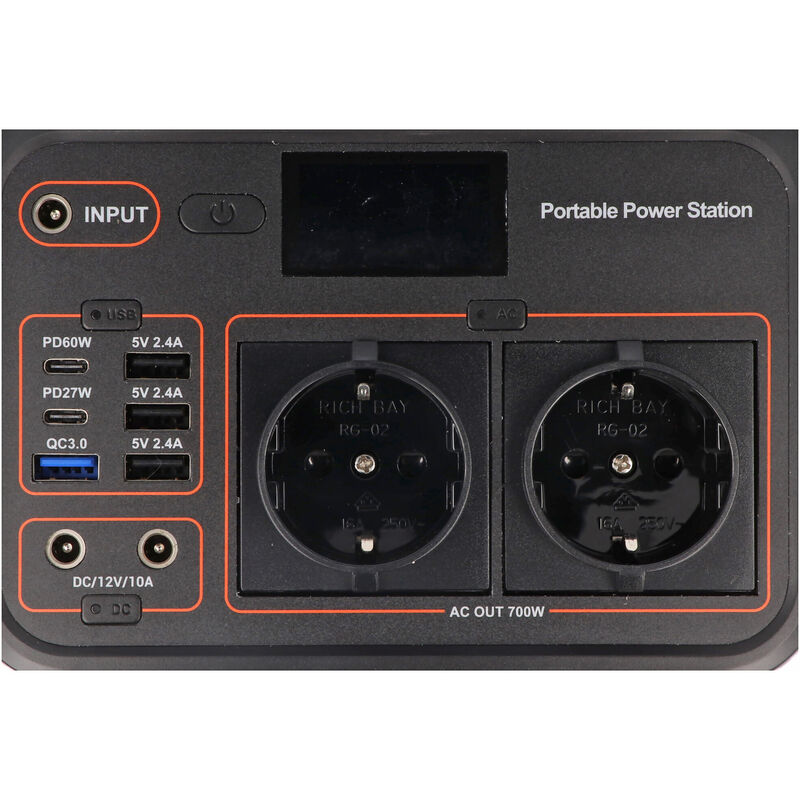 Portable Powerstation 648Wh 700W Li-ion Powerbank XXL die unabhängige  Stromversorgung