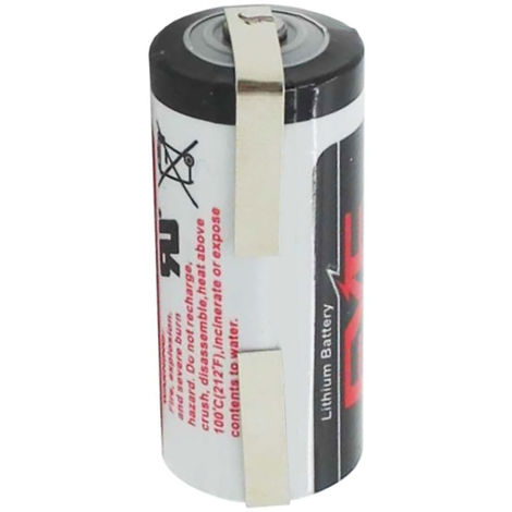 Lithium 3,6V Batterie ER 14335, 2/3 AA ER14335 Standard Batterie mit  Lötfahne U-Form