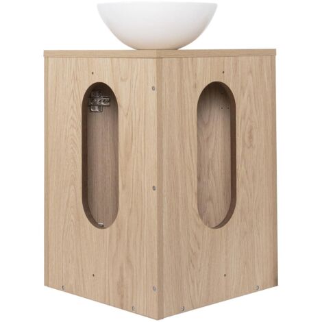Ensemble lave-mains d'angle + vasque + armoire de toilette miroir