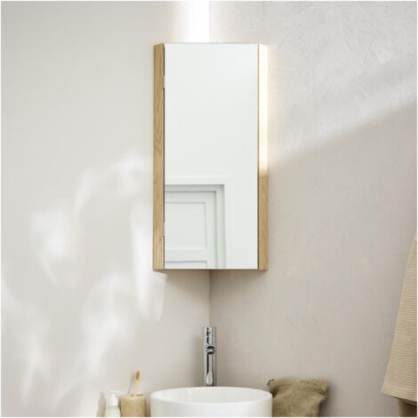 Fameill Armoire Murale D'angle De Salle De Bain Avec Porte De Grange