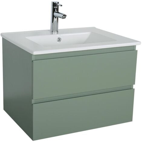 Meuble simple vasque SORRENTO vert 60 cm