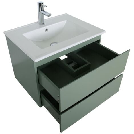 Meuble simple vasque SORRENTO vert 60 cm