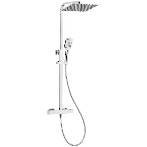 Colonne de douche thermostatique en inox à tête carrée
