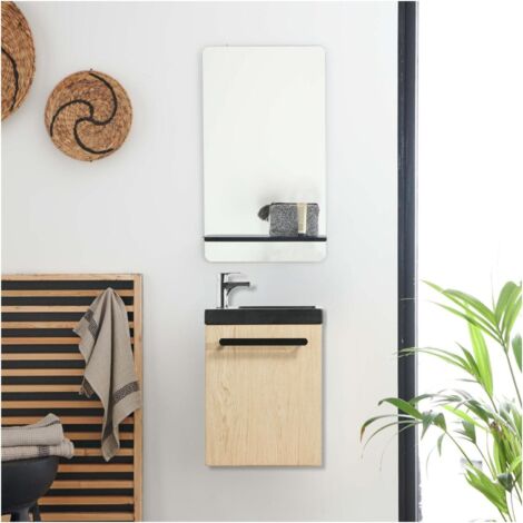 Ensemble lave-mains suspendu NEVADA avec robinet et miroir