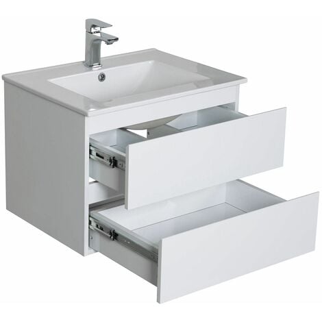 Meuble simple vasque blanc  60cm + vasque