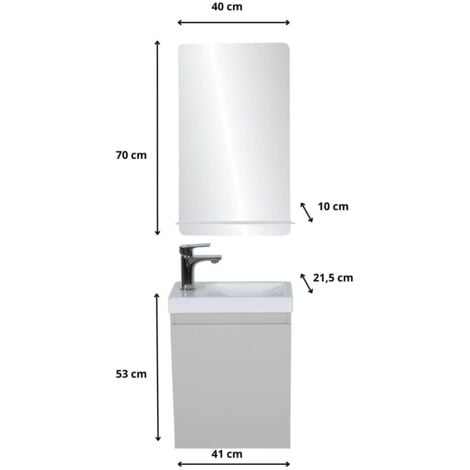 Meuble lave-mains LISA + miroir tablette