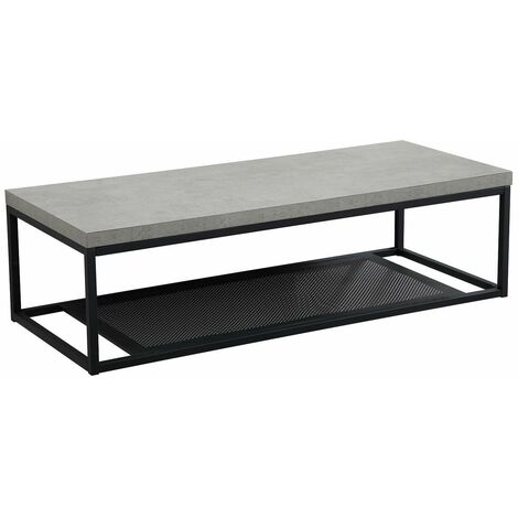 Mob-In – Plan de toilette suspendu 120cm épaisseur 3,8cm – Structure métal noir mat – Finition chêne ou effet béton