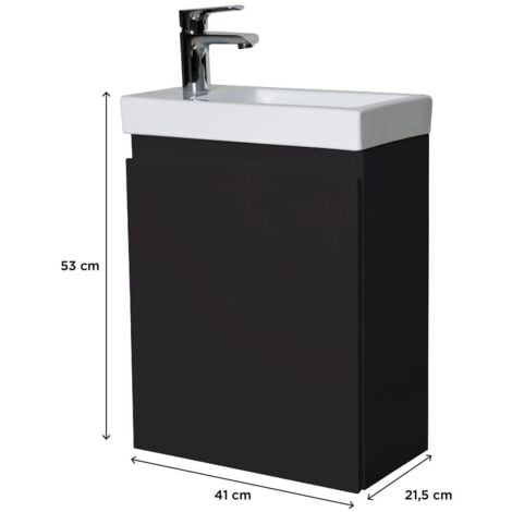 Meuble lave-mains LISA + robinet noir