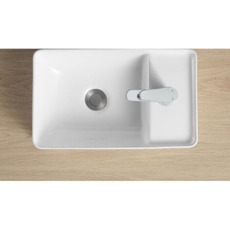 Vasque à poser ou à suspendre rectangle en céramique 43x26,5cm