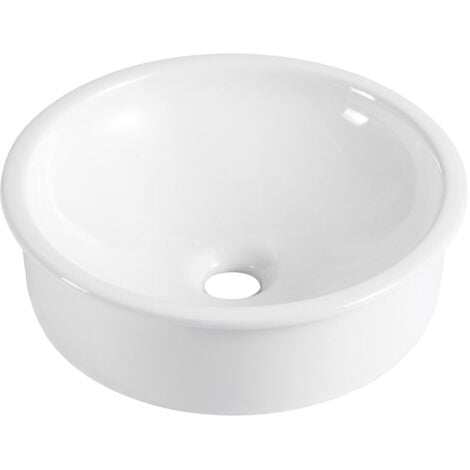 Vasque à encastrer ronde en céramique blanche 37cm