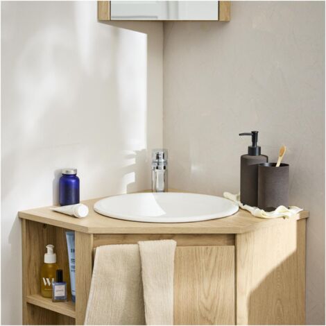 Vasque à encastrer ronde en céramique blanche 37cm
