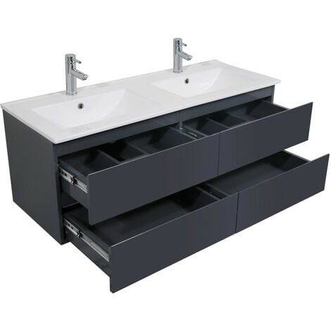 Meuble double vasque gris anthracite 120cm