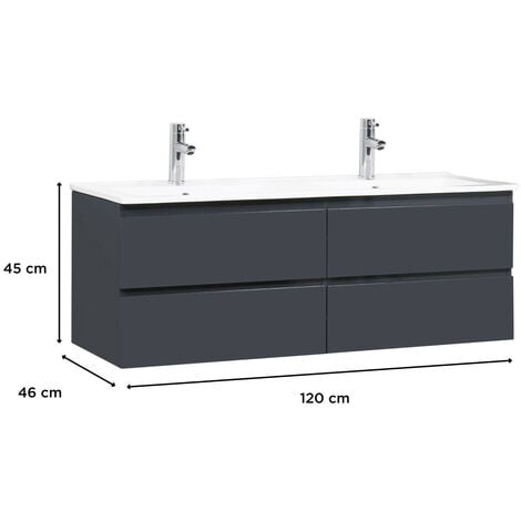 Meuble double vasque gris anthracite 120cm