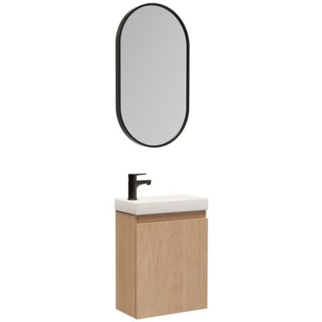 Meuble lave-mains LISA + miroir ovale