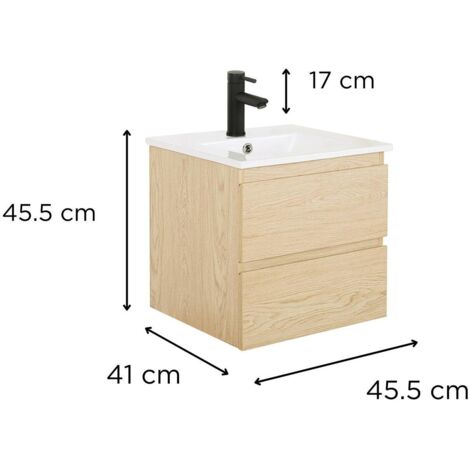 Ensemble meuble simple vasque SORRENTO 45 cm + robinet