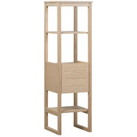 Mob-In – Colonne de salle de bain chêne ATOLL 145 cm – 4 niveaux de rangement – Bois certifié FSC – Meuble à monter soi-même
