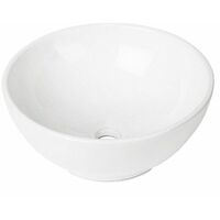 Vasque ronde à poser en céramique blanche 40 cm OMA - Blanc
