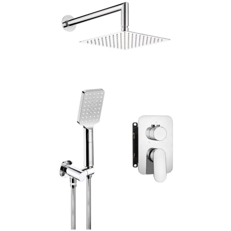 EISL Summer Rain Colonne De Douche – Douche De Pluie 220 Mm + Douchette 3 Jets – Sans Mitigeur – Chrome