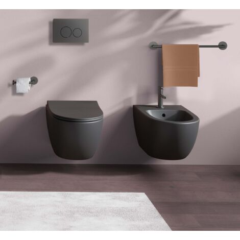 Rimlex Sento WC suspendu - Couleur : Noir mat