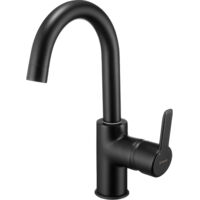 Mitigeur de lavabo avec bec rond en laiton finition noire - Stapol