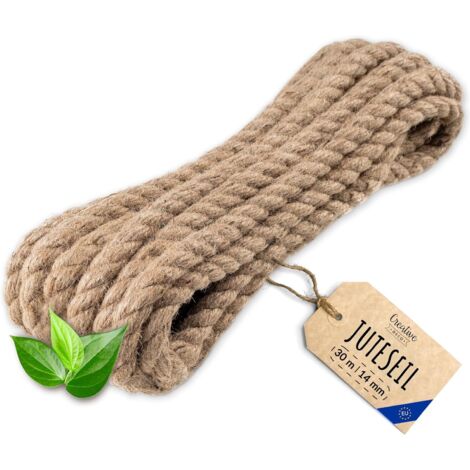 Juteseil Natur robust & langlebig für DIY & Deko 30 m x 14 mm