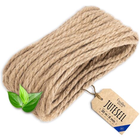 Juteseil Natur robust & langlebig für DIY & Deko 30 m x 8 mm