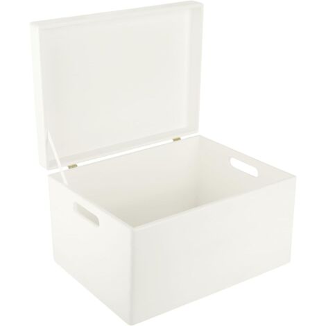 Holzaufbewahrungsbox mit Griffen 40 x 30 x 24 cm - Weiß